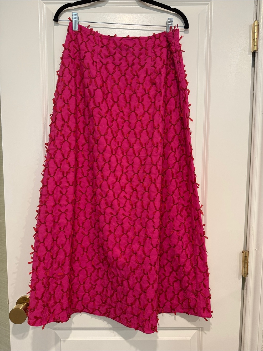 Pearl Hot Pink Textured Maxi Skirt